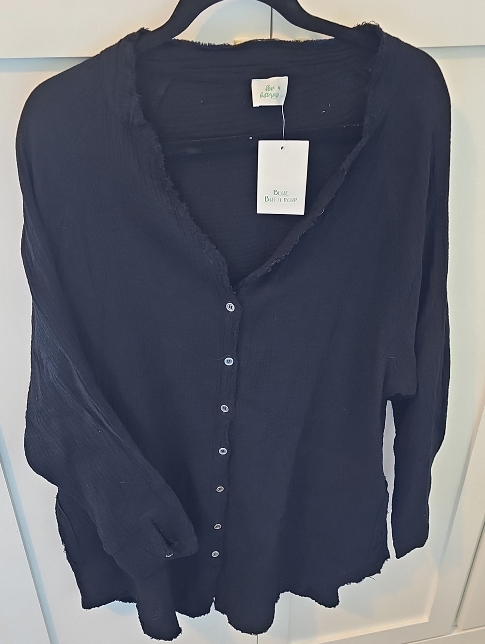 Blue Buttercup Women's Black Button-Down Shirt